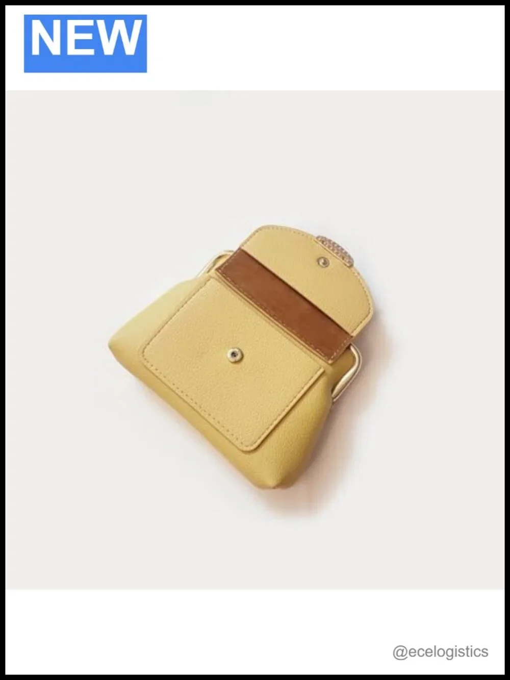 Genuine Leather Kiss Lock Coin Purse with Card Slot Large Capacity